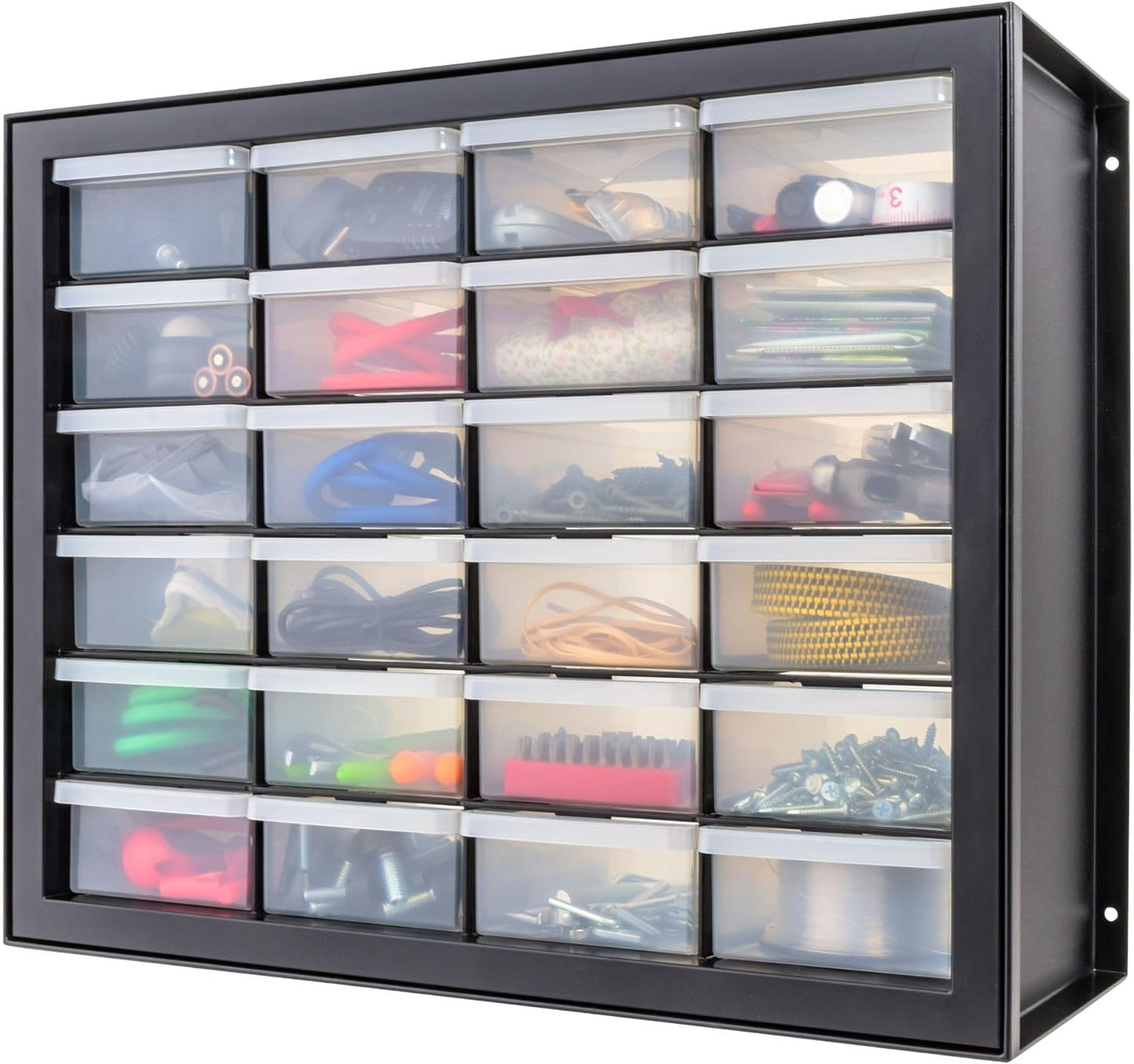 IRIS USA Small Drawer Organizer Storage, 2-Pack, 10-Drawer Craft Cabinet for Screws Hardware Art Supplies Small Parts Nuts Bolts Nails Tool Container, Drink Packet Water Flavor Packet Organizer, Black