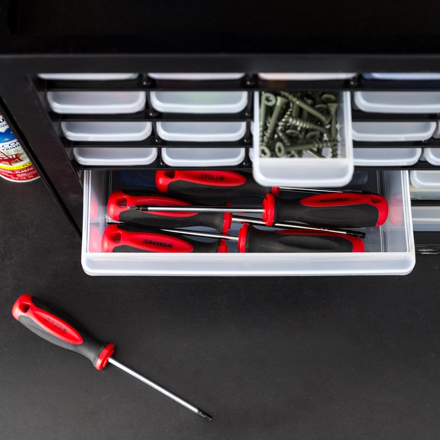 IRIS USA Small Drawer Organizer Storage, 2-Pack, 10-Drawer Craft Cabinet for Screws Hardware Art Supplies Small Parts Nuts Bolts Nails Tool Container, Drink Packet Water Flavor Packet Organizer, Black