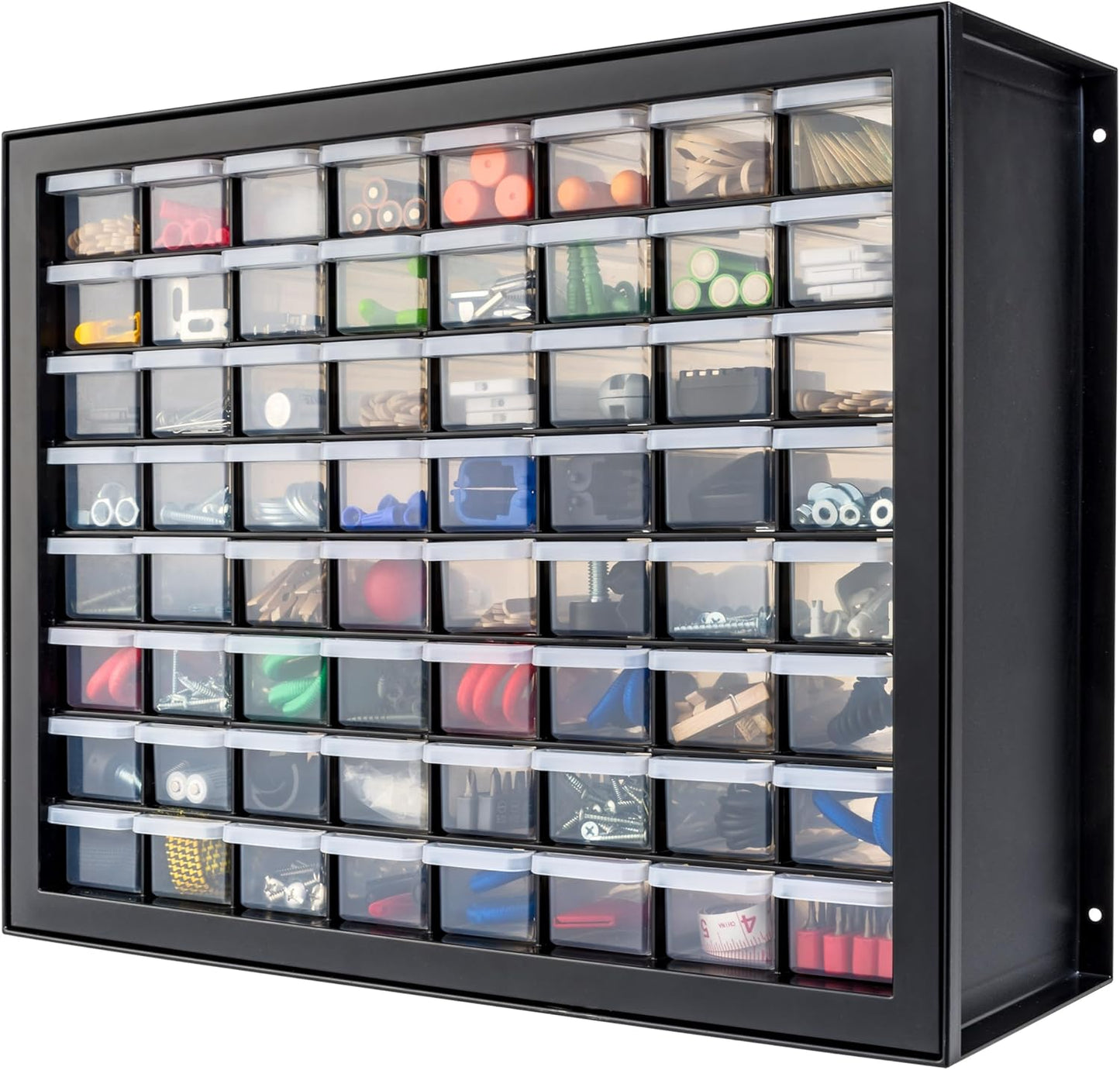 IRIS USA Small Drawer Organizer Storage, 2-Pack, 10-Drawer Craft Cabinet for Screws Hardware Art Supplies Small Parts Nuts Bolts Nails Tool Container, Drink Packet Water Flavor Packet Organizer, Black