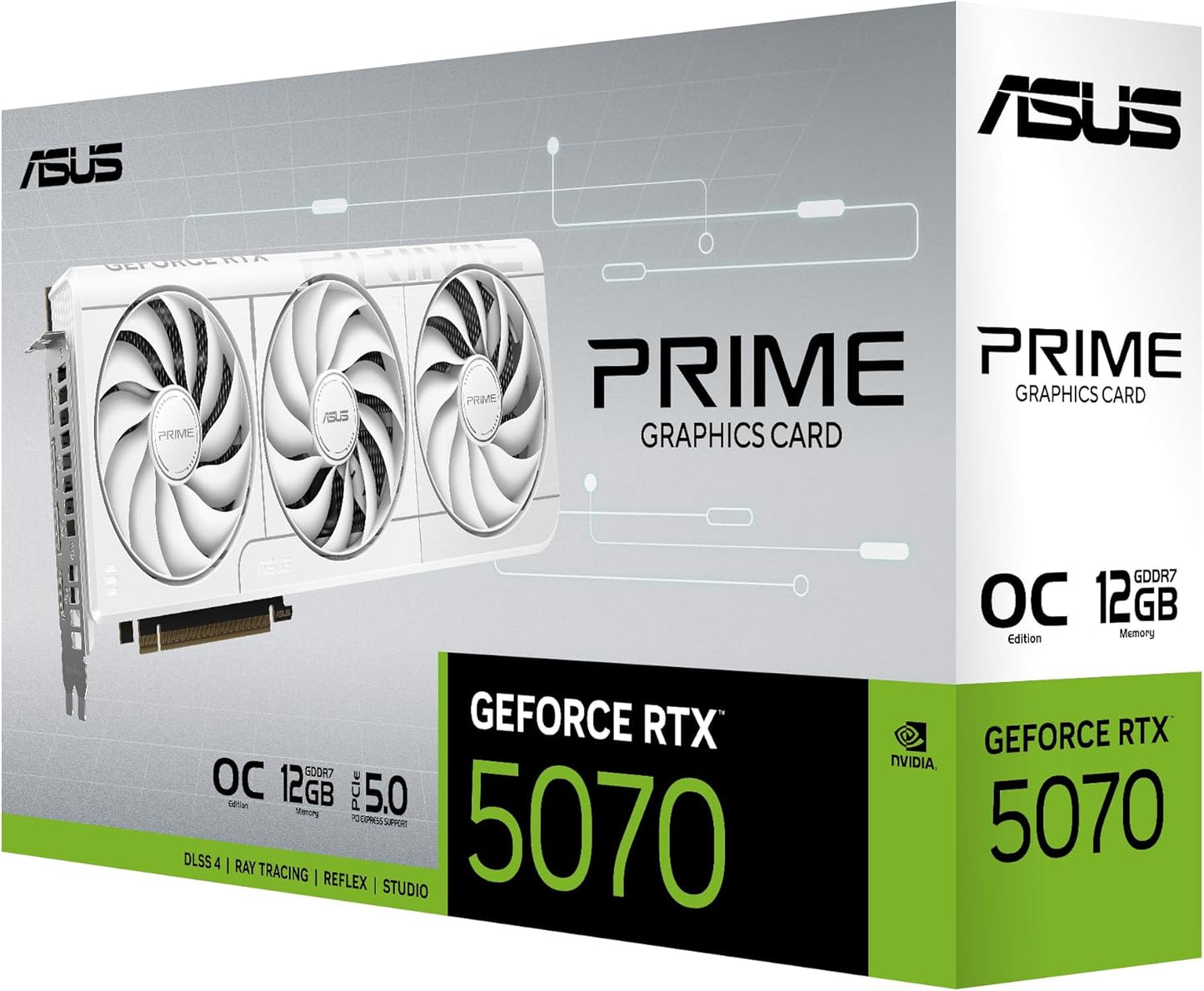 ASUS TUF Gaming GeForce RTX ™ 5070 12GB GDDR7 OC Edition Gaming Graphics Card (PCIe® 5.0, HDMI®/DP 2.1, 3.125-slot, Military-Grade Components, Protective PCB Coating, axial-tech Fans)