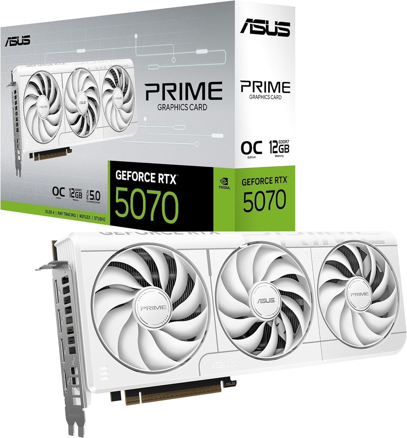 ASUS TUF Gaming GeForce RTX ™ 5070 12GB GDDR7 OC Edition Gaming Graphics Card (PCIe® 5.0, HDMI®/DP 2.1, 3.125-slot, Military-Grade Components, Protective PCB Coating, axial-tech Fans)