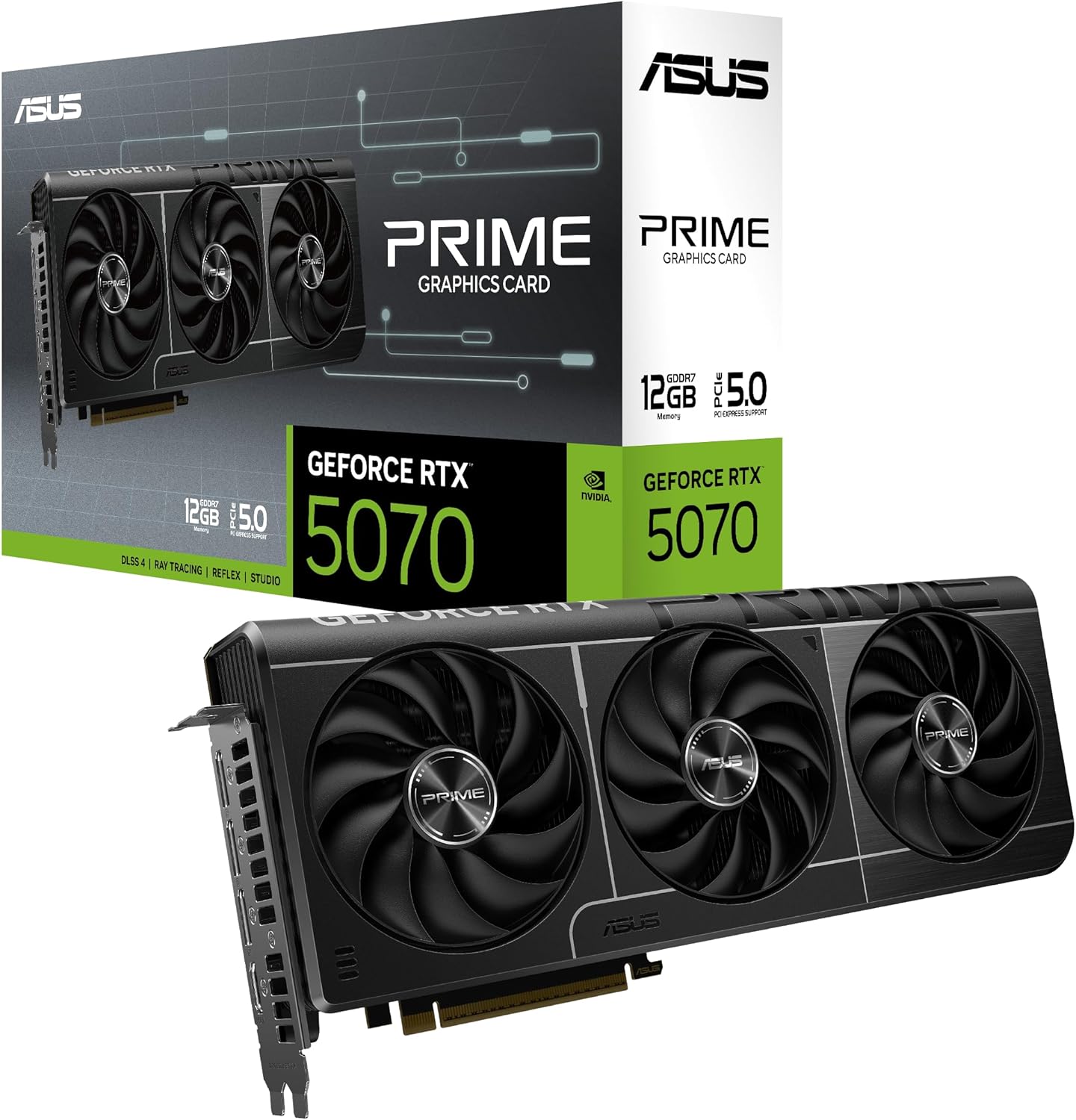 ASUS TUF Gaming GeForce RTX ™ 5070 12GB GDDR7 OC Edition Gaming Graphics Card (PCIe® 5.0, HDMI®/DP 2.1, 3.125-slot, Military-Grade Components, Protective PCB Coating, axial-tech Fans)