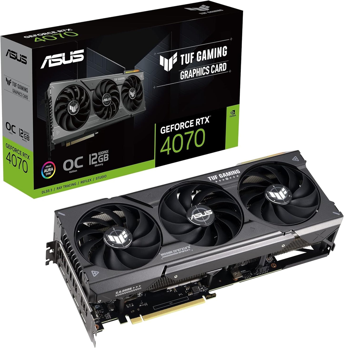 ASUS TUF Gaming GeForce RTX ™ 5070 12GB GDDR7 OC Edition Gaming Graphics Card (PCIe® 5.0, HDMI®/DP 2.1, 3.125-slot, Military-Grade Components, Protective PCB Coating, axial-tech Fans)