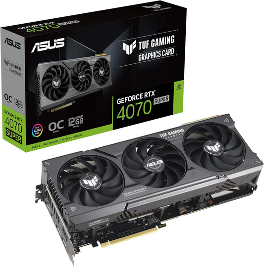 ASUS TUF Gaming GeForce RTX ™ 5070 12GB GDDR7 OC Edition Gaming Graphics Card (PCIe® 5.0, HDMI®/DP 2.1, 3.125-slot, Military-Grade Components, Protective PCB Coating, axial-tech Fans)